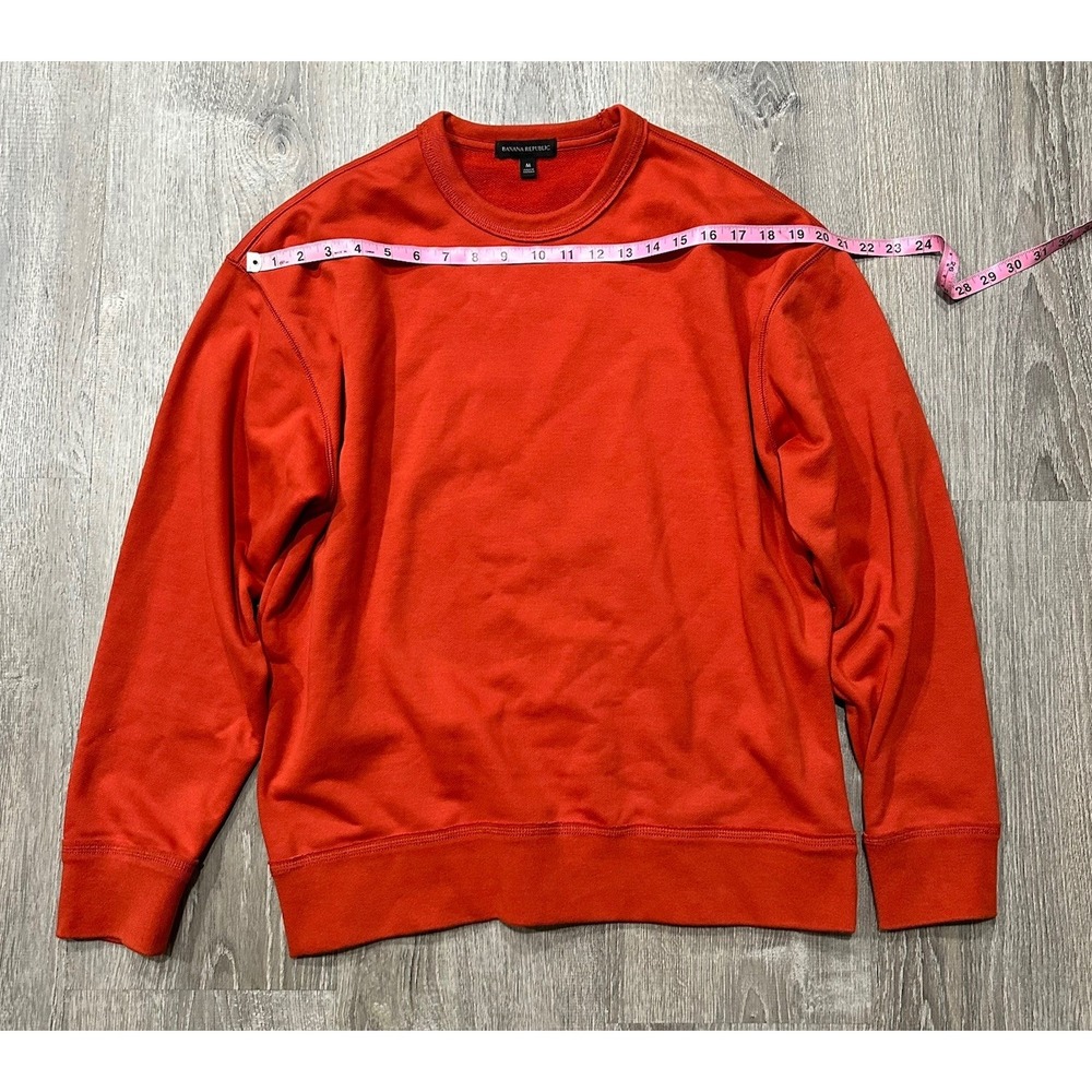 Banana Republic Sweater Mens Medium Orange Pullover Heavy Boxy Crewneck Sweater - Picture 6 of 13